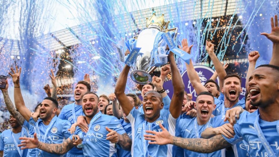 MANCHESTER, England (AP) — Manchester City clinched a sixth Premier League title in 11 seasons on Sunday by scoring three times in five minutes to come from behind to beat Aston Villa 3-2 in the finale and hold off Liverpool’s challenge.