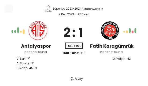 Antalyaspor - Fatih Karagümrük ?:? - 2023-12-09 3 featured image 150975