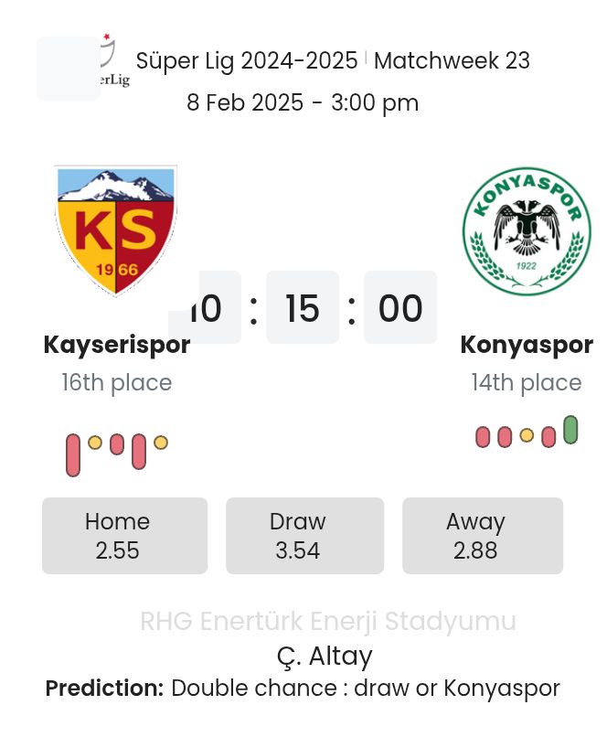 Kayserispor - Konyaspor ?:? - 2025-02-08 10 featured image 55114