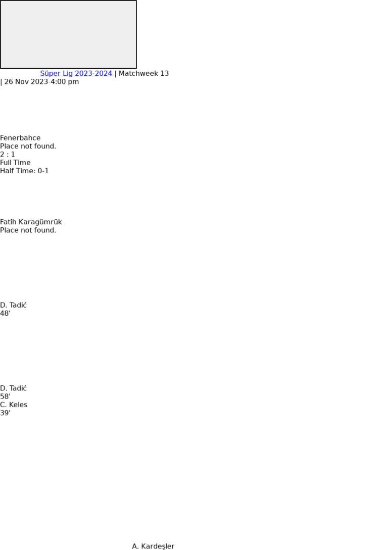 Fenerbahce - Fatih Karagümrük ?:? - 2023-11-26 2 featured image 150961