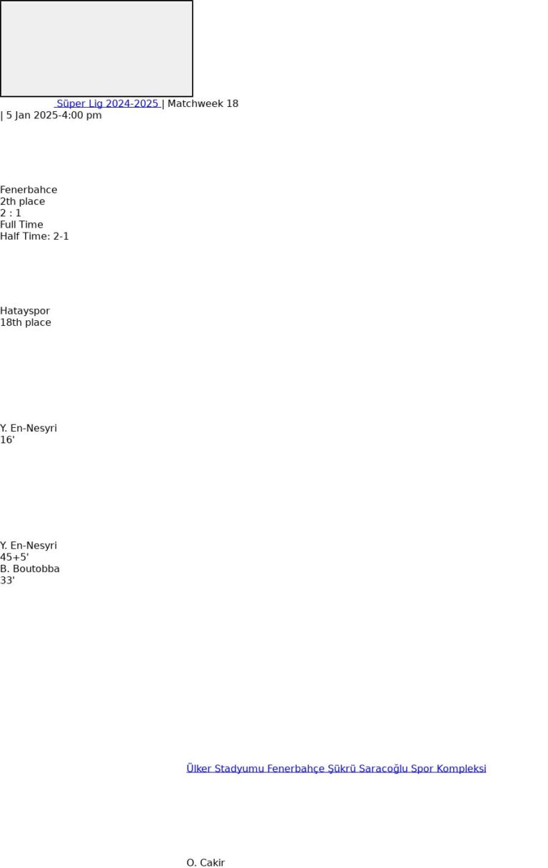 Fenerbahce - Hatayspor ?:? - 2025-01-05 4 featured image 55066
