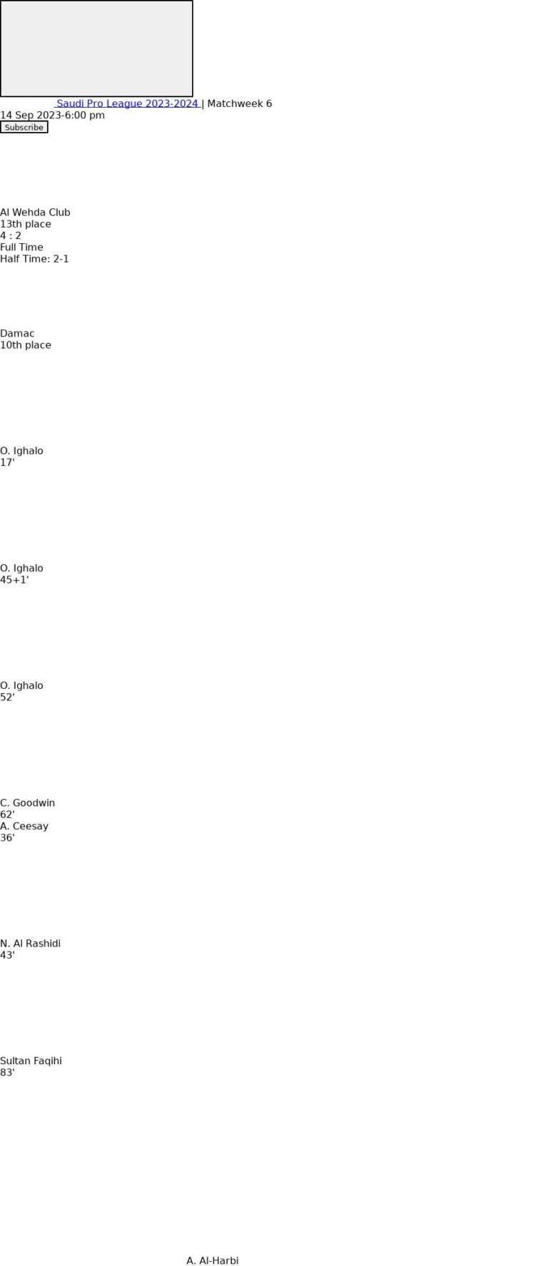 Al Wehda Club - Damac ?:? - 2023-09-14 1 featured image 150039