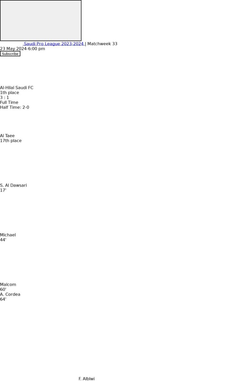 Al-Hilal Saudi FC - Al Taee ?:? - 2024-05-23 4 featured image 150299