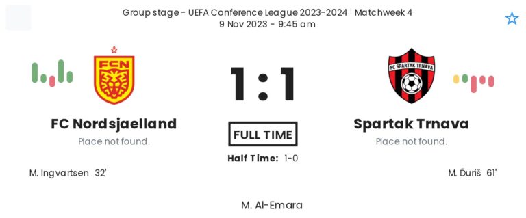 FC Nordsjaelland - Spartak Trnava ?:? - 2023-11-09 2 featured image 154960