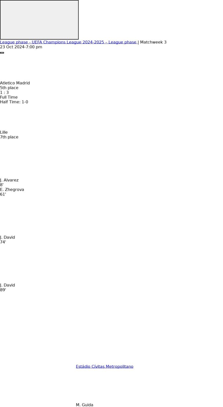 Atletico Madrid - Lille 1 featured image 21329