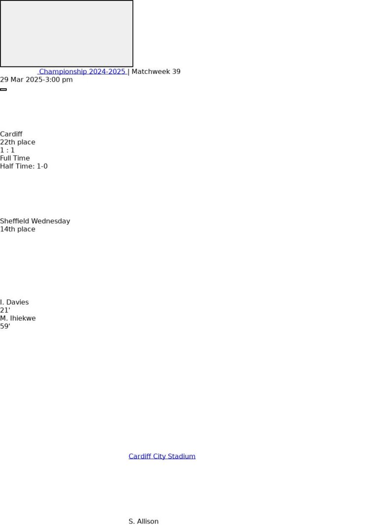 Cardiff - Sheffield Wednesday 3 featured image 58768