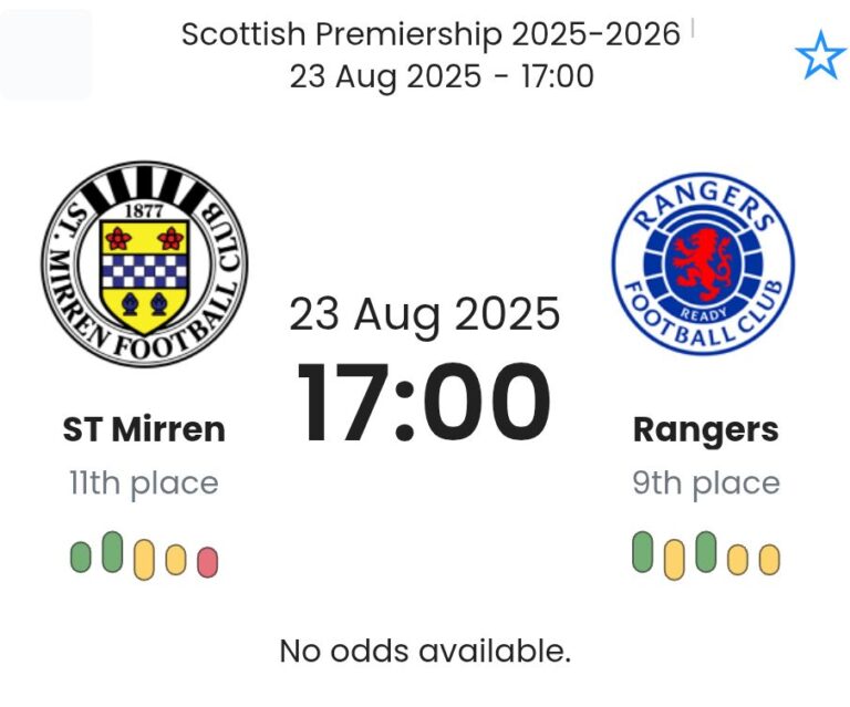 ST Mirren - Rangers 1:1 - 2025-08-24 1 featured image 193039