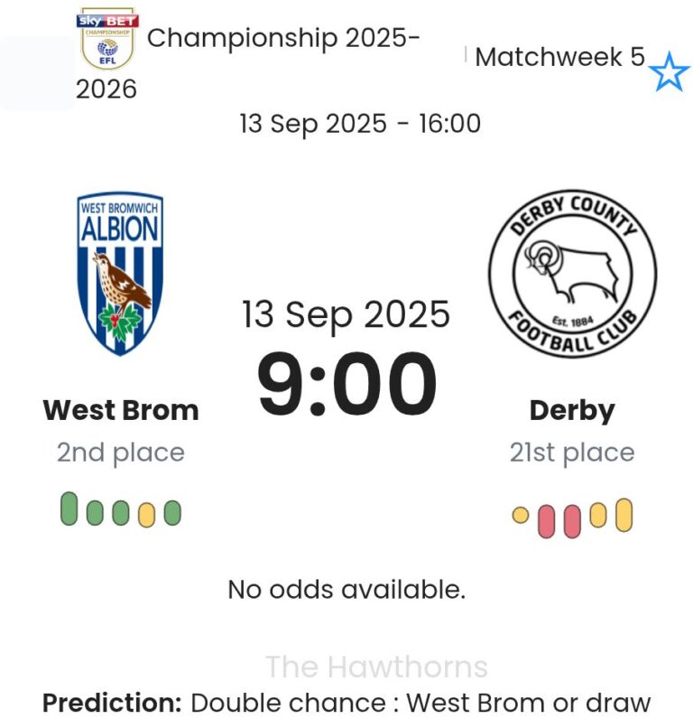 West Brom - Derby ?:? - 2025-09-13 5 featured image 192072