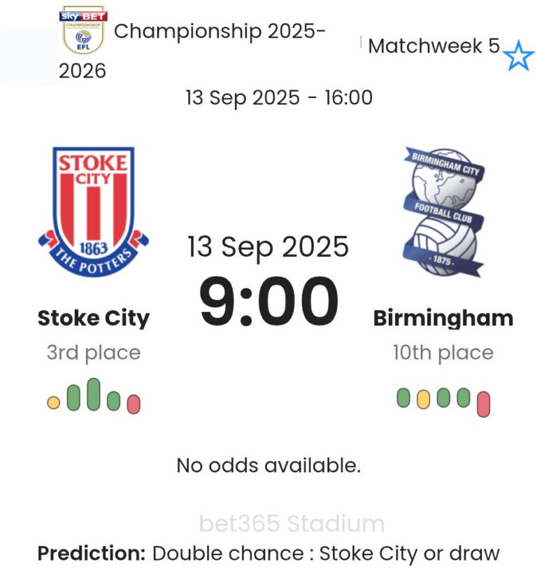 Stoke City - Birmingham ?:? - 2025-09-13 3 featured image 192074