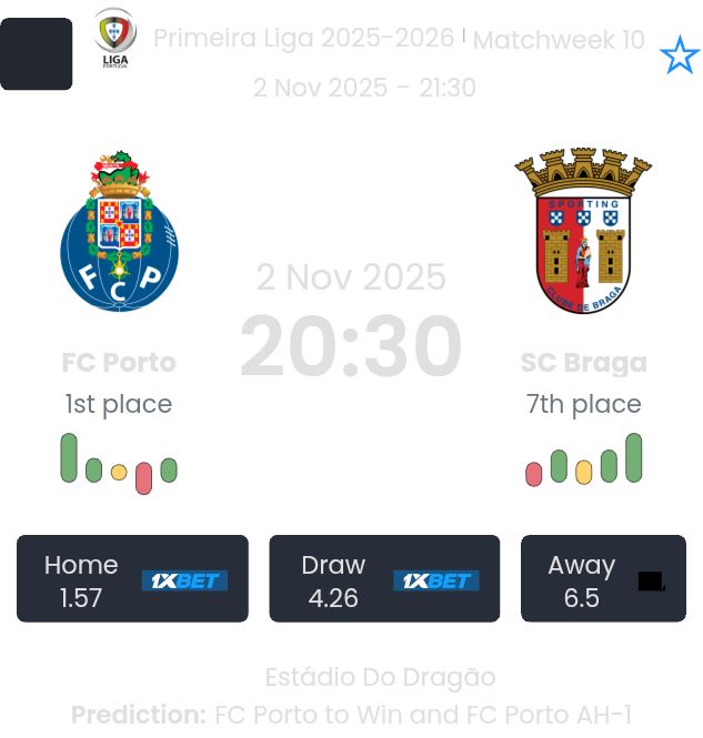 FC Porto - SC Braga ?:? - 2025-11-02 9 featured image 191023