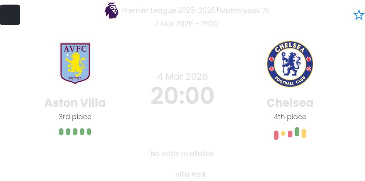 Aston Villa - Chelsea ?:? - 2026-03-04 1 featured image 188986