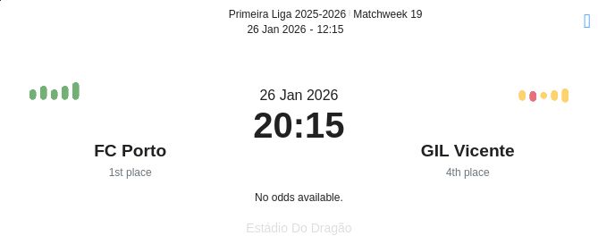 FC Porto - GIL Vicente ?:? - 2026-01-26 5 featured image 191105