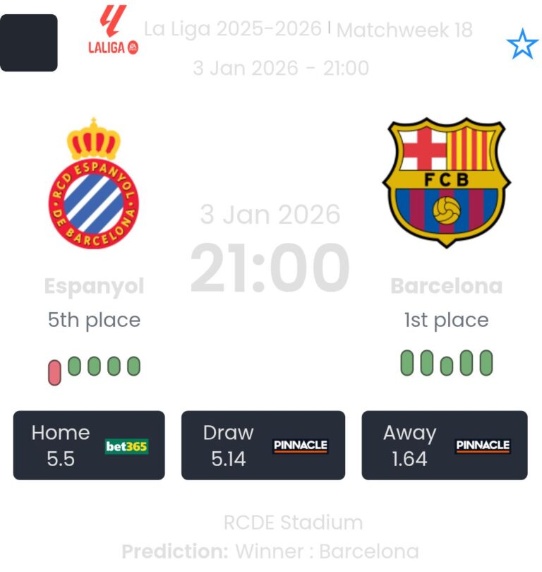 Espanyol - Barcelona ?:? - 2026-01-03 2 featured image 191446