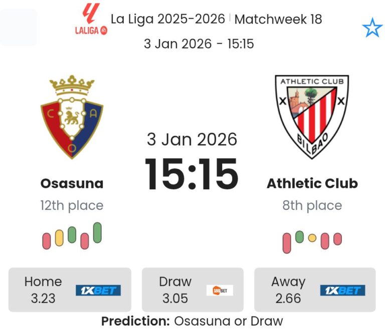 Osasuna - Athletic Club ?:? - 2026-01-03 8 featured image 191450