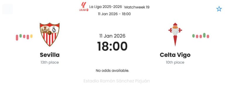 Sevilla - Celta Vigo ?:? - 2026-01-12 9 featured image 191458