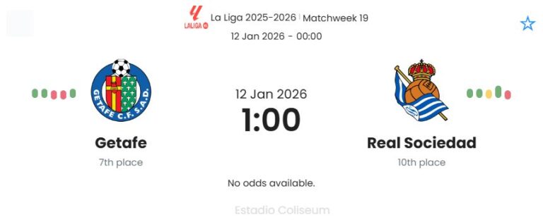 Getafe - Real Sociedad ?:? - 2026-01-09 8 featured image 191460
