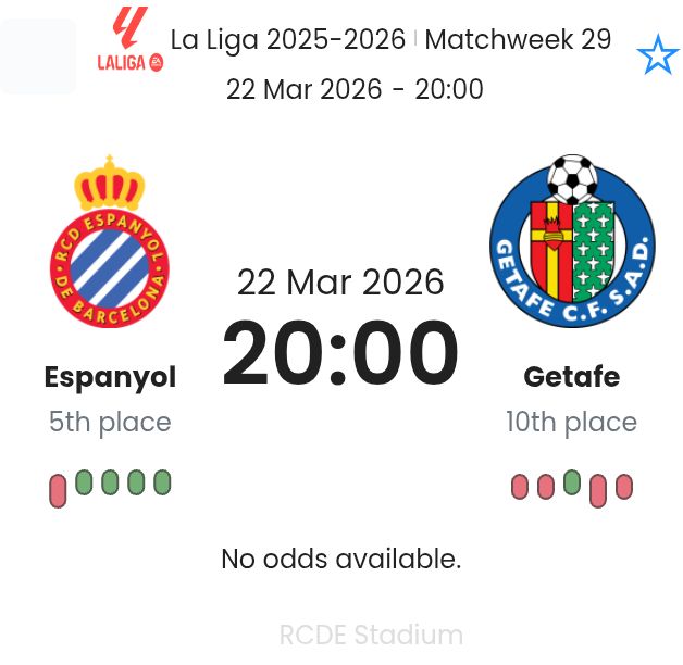 Espanyol - Getafe ?:? - 2026-03-22 2 featured image 191561