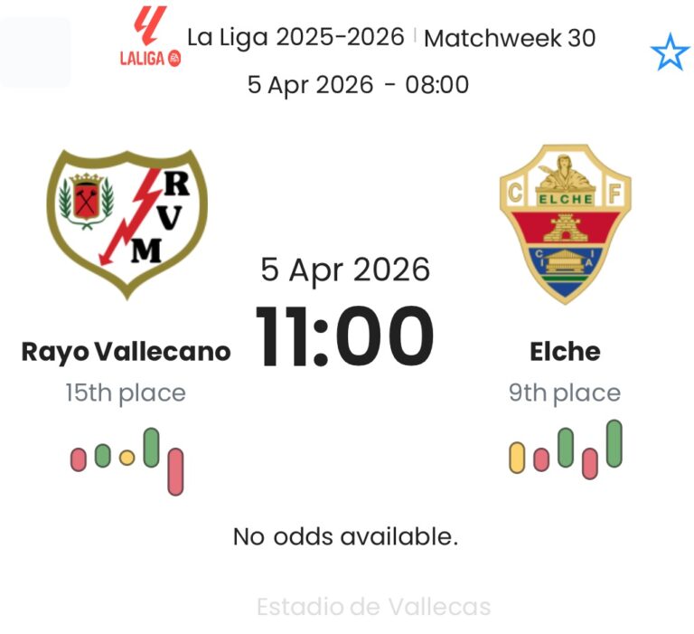 Rayo Vallecano - Elche ?:? - 2026-04-05 1 featured image 191573