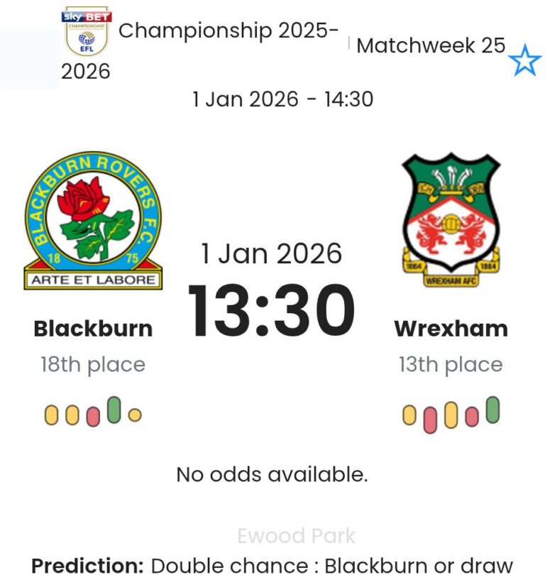 Blackburn - Wrexham ?:? - 2026-01-01 10 featured image 192307