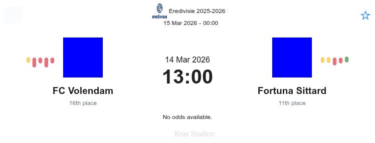 FC Volendam - Fortuna Sittard ?:? - 2026-03-14 3 featured image 192841